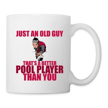 Un vieil homme qui est un meilleur joueur de billard que toi 2 - Mug blanc - blanc - Droite