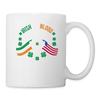 Irish American Flag Celtic Cross Lust - Mug - white - Right