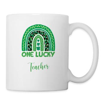 Eine glückliche Vorschullehrerin St. Patricks Day - Tasse - Weiß - Rechts