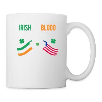 Irish American Flag Celtic Cross Lust - Mug - white - Right