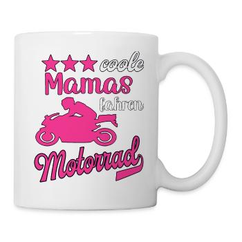 Motorrad Frauen Motorradfahrerin Bikerin - Tasse - Weiß - Rechts