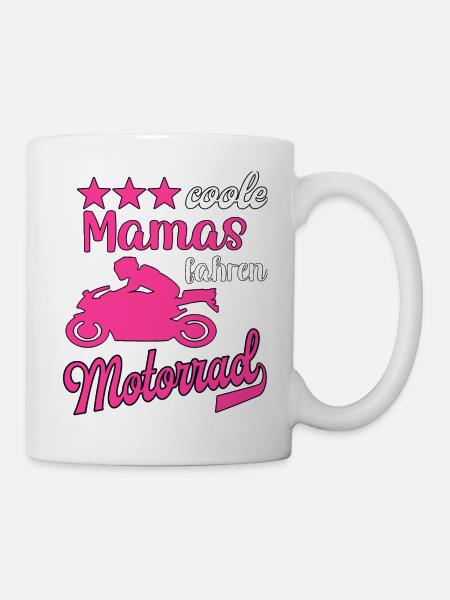 Motorrad Frauen Motorradfahrerin Bikerin - Tasse - Weiß