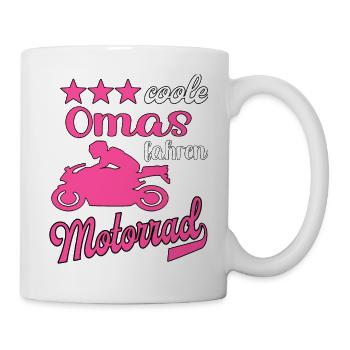 Motorrad Frauen Motorradfahrerin Bikerin - Tasse - Weiß - Rechts