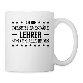 Lehrer Lustige Spruch Unterricht Lehrer Geschenk - Tasse - Weiß - Rechts
