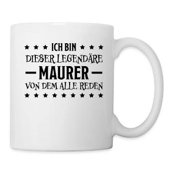 Maurer Lustiger Spruch Baustelle Maurer Geschenk - Tasse - Weiß - Rechts