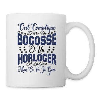 c'est compliqué d'être un Bogosse et un Horloger. - Mug blanc - blanc - Droite