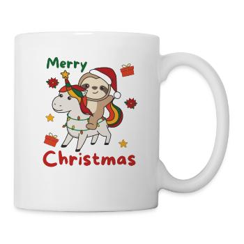 Paresseux de Noël Joyeux Noël Licorne - Mug blanc - blanc - Droite