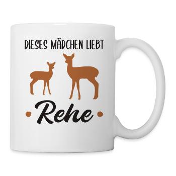 Reh Rehkitz Waldtiere Mädchen Geschenk - Tasse - Weiß - Rechts