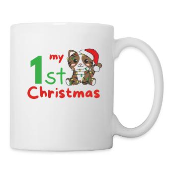 Chat de Noël Chats mon 1er Noël - Mug blanc - blanc - Droite