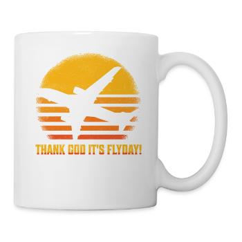 Dieu merci, c’est le jour du vol! Aviation Pilote Compagnie aérienne - Mug blanc - blanc - Droite