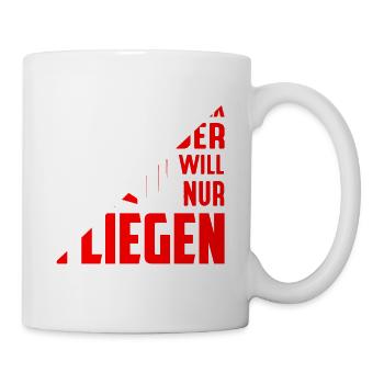 Der tut nix der will nur fliegen Pilot Flugzeug - Tasse - Weiß - Rechts