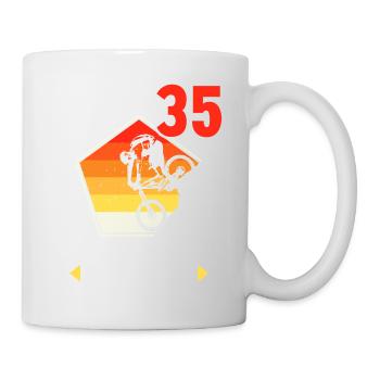Ich bin 35 Ab jetzt gehts abwärts 35 Geburtstag - Tasse - Weiß - Rechts