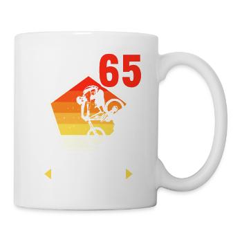 Ich bin 65 Ab jetzt gehts abwärts 65 Geburtstag - Tasse - Weiß - Rechts