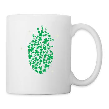 Kleeblatt Herz Herzkrankenschwester St. Patricks - Tasse - Weiß - Rechts