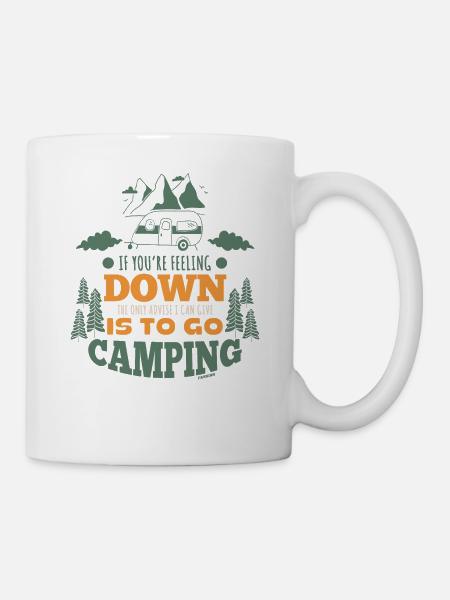 Camping gute Laune Spruch Motivation - Tasse - Weiß