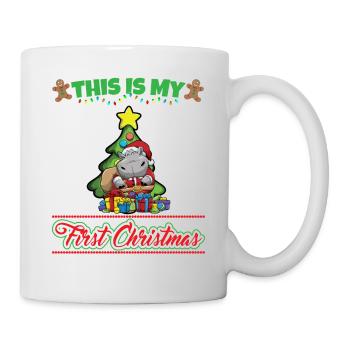 This Is My First Christmas Toddler One Year X-Mas - Tasse - Weiß - Rechts