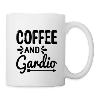 Café et cardio - Drôle de dicton de café - Mug blanc - blanc - Droite
