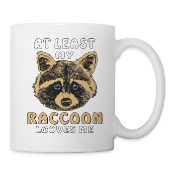 Au moins mon raton laveur m’aime - Mug blanc - blanc - Droite