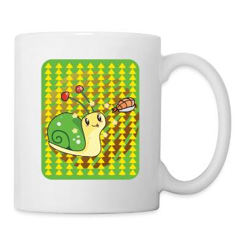 Snail with sushi - Mug - white - Right