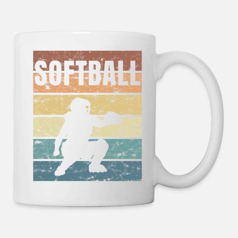 Softball Basepall Schläger Pitcher Catcher - Tasse - Weiß
