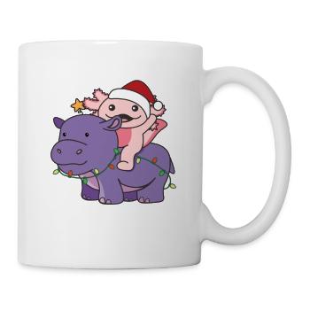 Christmas Hippo Axolotl Merry Christmas Hippo - Mug - white - Right