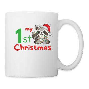 Raccoon Christmas Raccoons my 1st Christmas - Mug - white - Right