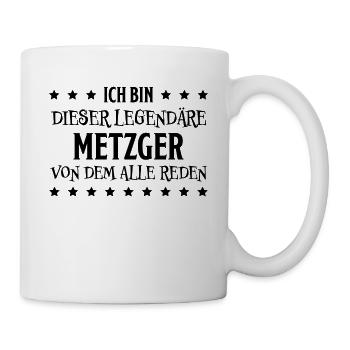Metzger Beruf Lustiger Spruch Fleischer Geschenk - Tasse - Weiß - Rechts