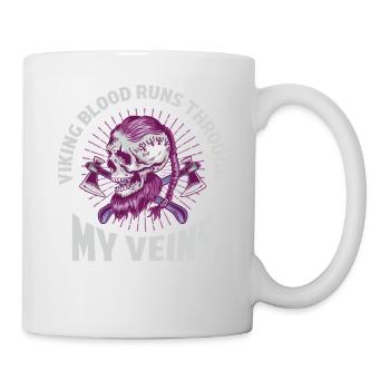 Viking Blood Runs Through My Veins Norse Odin - Tasse - Weiß - Rechts