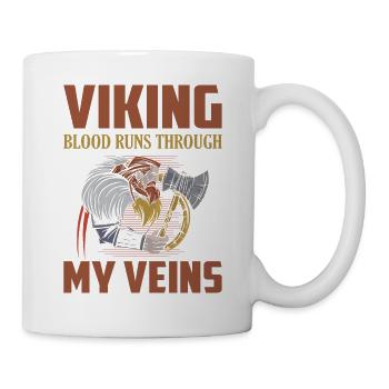 Viking Blood Runs Through My Veins Odin Norse - Tasse - Weiß - Rechts