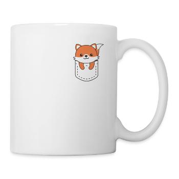 Renard dans la poche renard mignon dans la poche de poitrine - Mug blanc - blanc - Droite