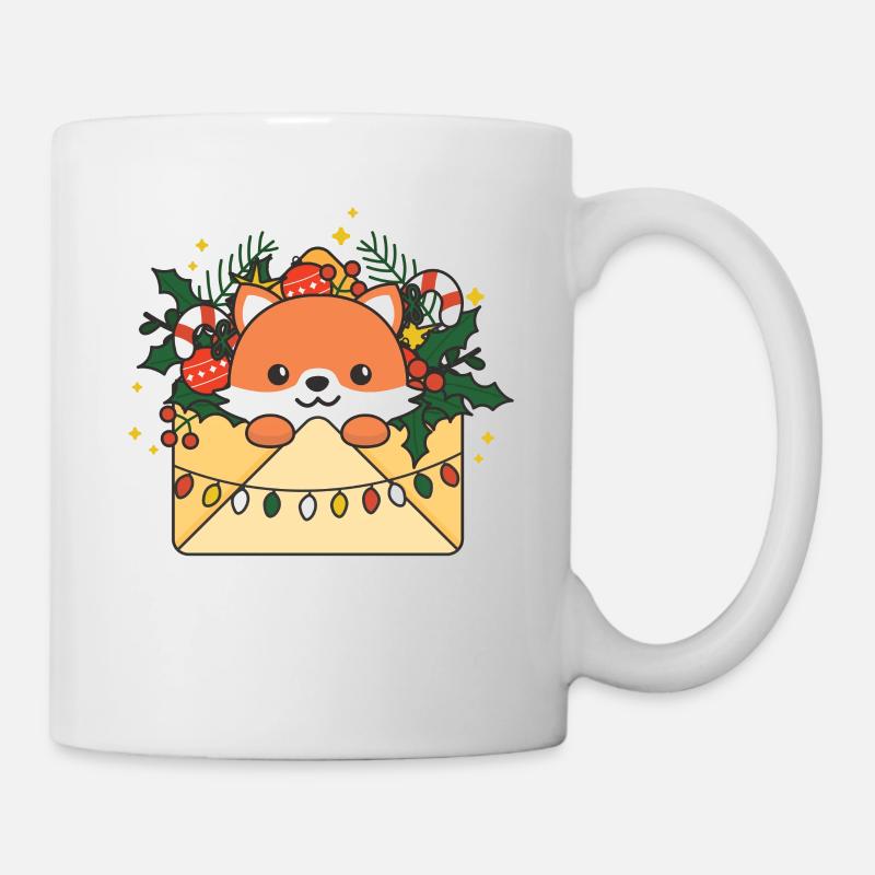 Fuchs Weihnachten Brief Winter Tiere Fuchs - Tasse - Weiß