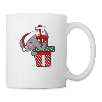 Éléphant Cadeau de Noël Animaux d’hiver Éléphant - Mug blanc - blanc - Droite