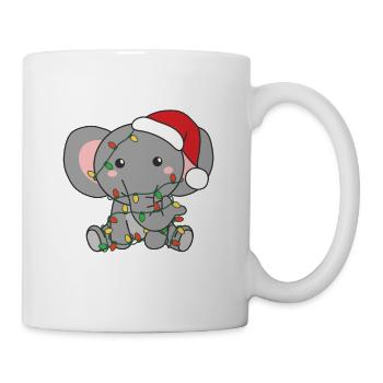 Elefant Weihnachten Winter Tiere Elefanten - Tasse - Weiß - Rechts
