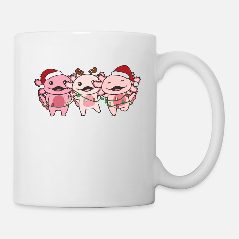 Axolotl Noël Animaux de Noël Mignons Axolotls - Mug blanc - blanc