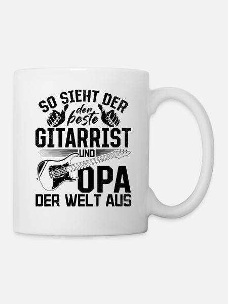 Gitarrist So sieht der beste Gitarrist und Opa der - Tasse - Weiß