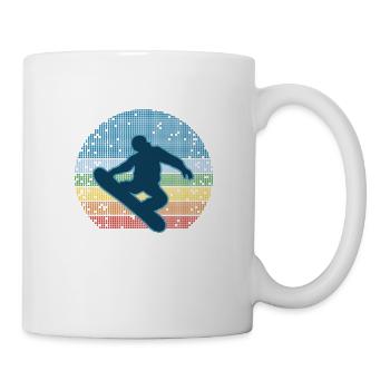 Avant j'étais normal maintenant j'ai un snowboard - Mug blanc - blanc - Droite