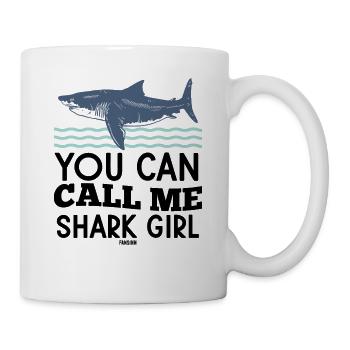 Nenn mich Hai Mädchen - Tasse - Weiß - Rechts