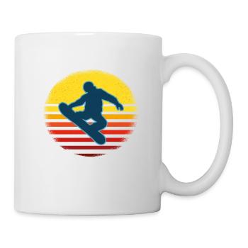 J'aime le snowboard et peut-être 3 personnes - Mug blanc - blanc - Droite