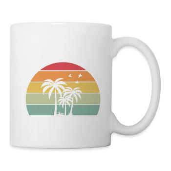 Reiki Is My Happy Place Vintage Retro Sunset - Mug - white - Right