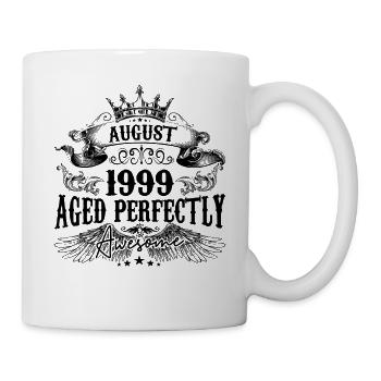 1999 | August Aged Perfectly 1999 Geburtstagsgeschenk - Tasse - Weiß - Rechts