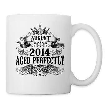2014 | August Aged Perfectly 2014 Geburtstagsgeschenk - Tasse - Weiß - Rechts