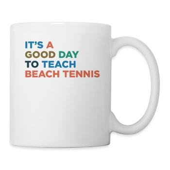Enseigner aux entraîneurs de tennis de plage - Mug blanc - blanc - Droite