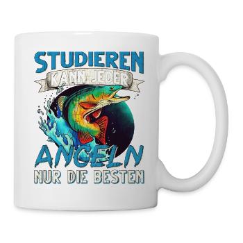 Studieren Kann Jeder Angeln nur die Besten - Tasse - Weiß - Rechts