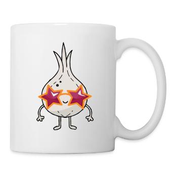 Coole Zwiebel mit Sonnenbrille - Tasse - Weiß - Rechts
