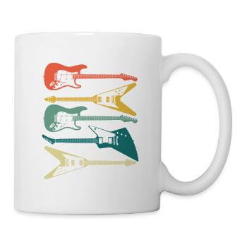 Guitar Rock Music For Guitarists Retro 80s 90s - Mug - white - Right