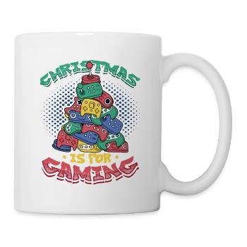 Weihnachten Ist Für Gaming, Controller - Tasse - Weiß - Rechts