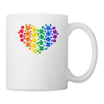 LGBT Clover Heart Rainbow St. Patrick's Day - Mug - white - Right