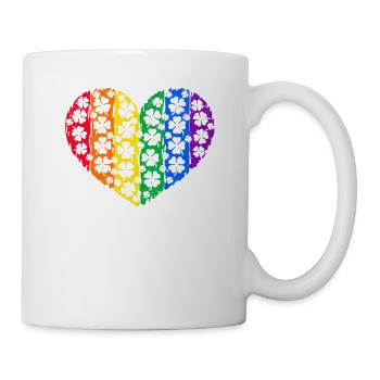 LGBT Clover Heart Rainbow St. Patrick’s Day - Mug blanc - blanc - Droite
