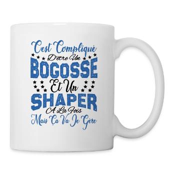 c'est compliqué d'être un Bogosse et un Shaper. - Mug blanc - blanc - Droite