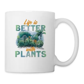 La vie animale est meilleure avec les plantes - Mug blanc - blanc - Droite